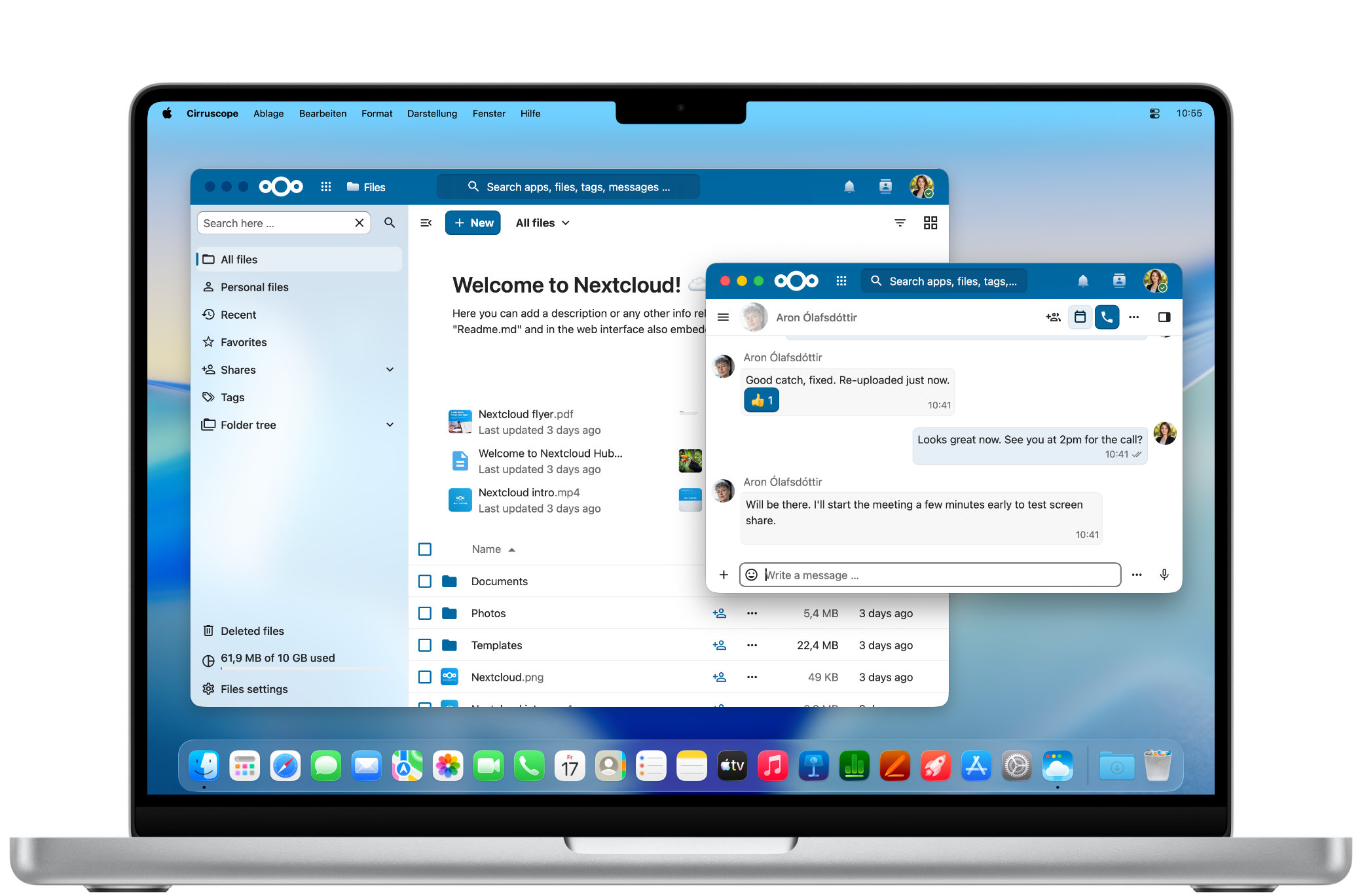 Cirruscope showing Nextcloud Files on macOS